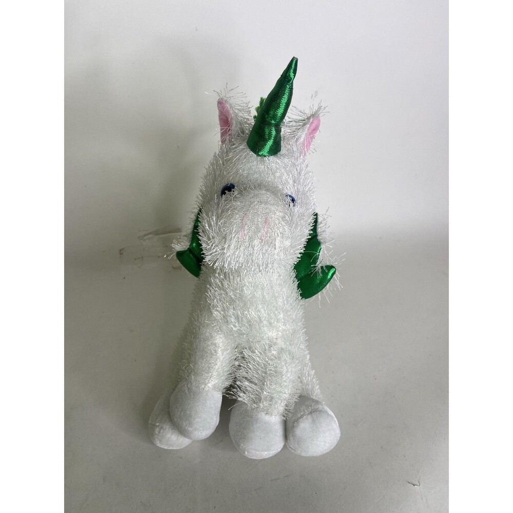 Toy Factory Unicorn White Green Wings Horn Plush Stuffed Animal Toy